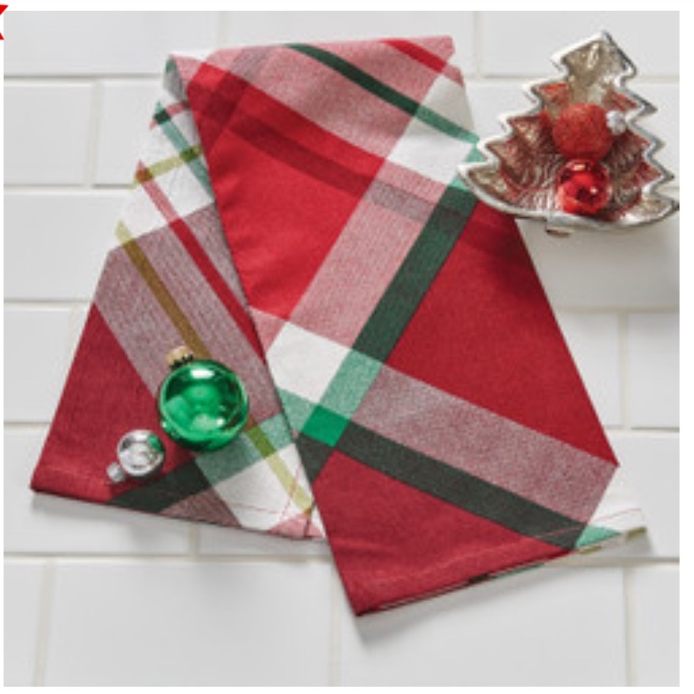 Tannon plaid holiday Christmas dish towel